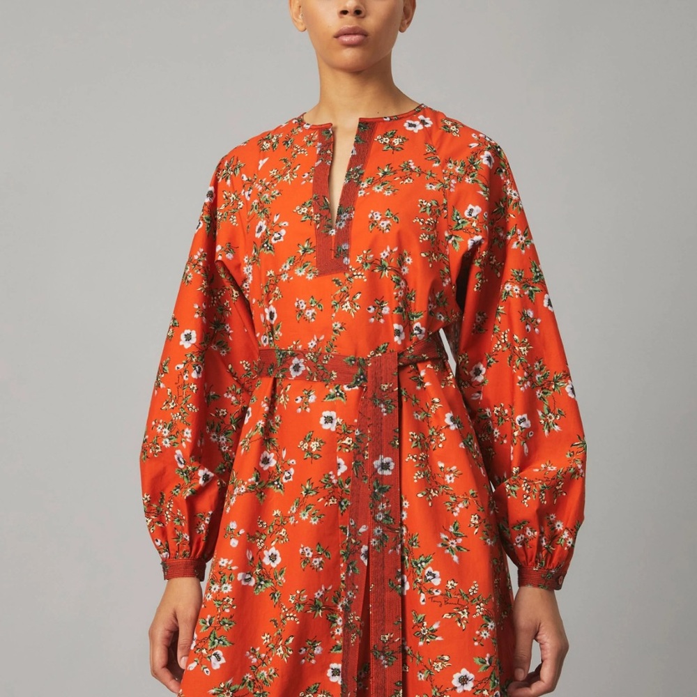 Tory Burch Orange Floral Maxi Dress
